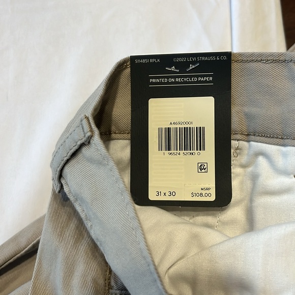 Levi's High Rise Pleated Baggy Trousers in Cobblestone Neutral VARSITY PREP NWT - Picture 15 of 16